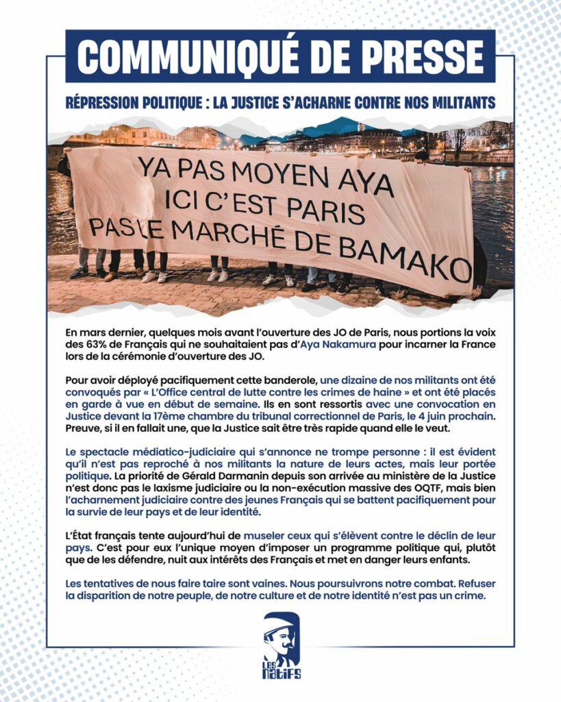 Communiqué de presse de l'association Les Natifs