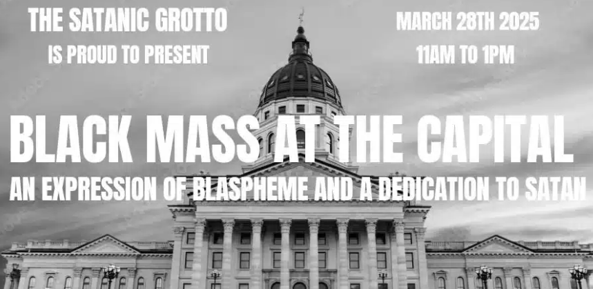 Annonce de la Messe noire au Capitole du Kansas