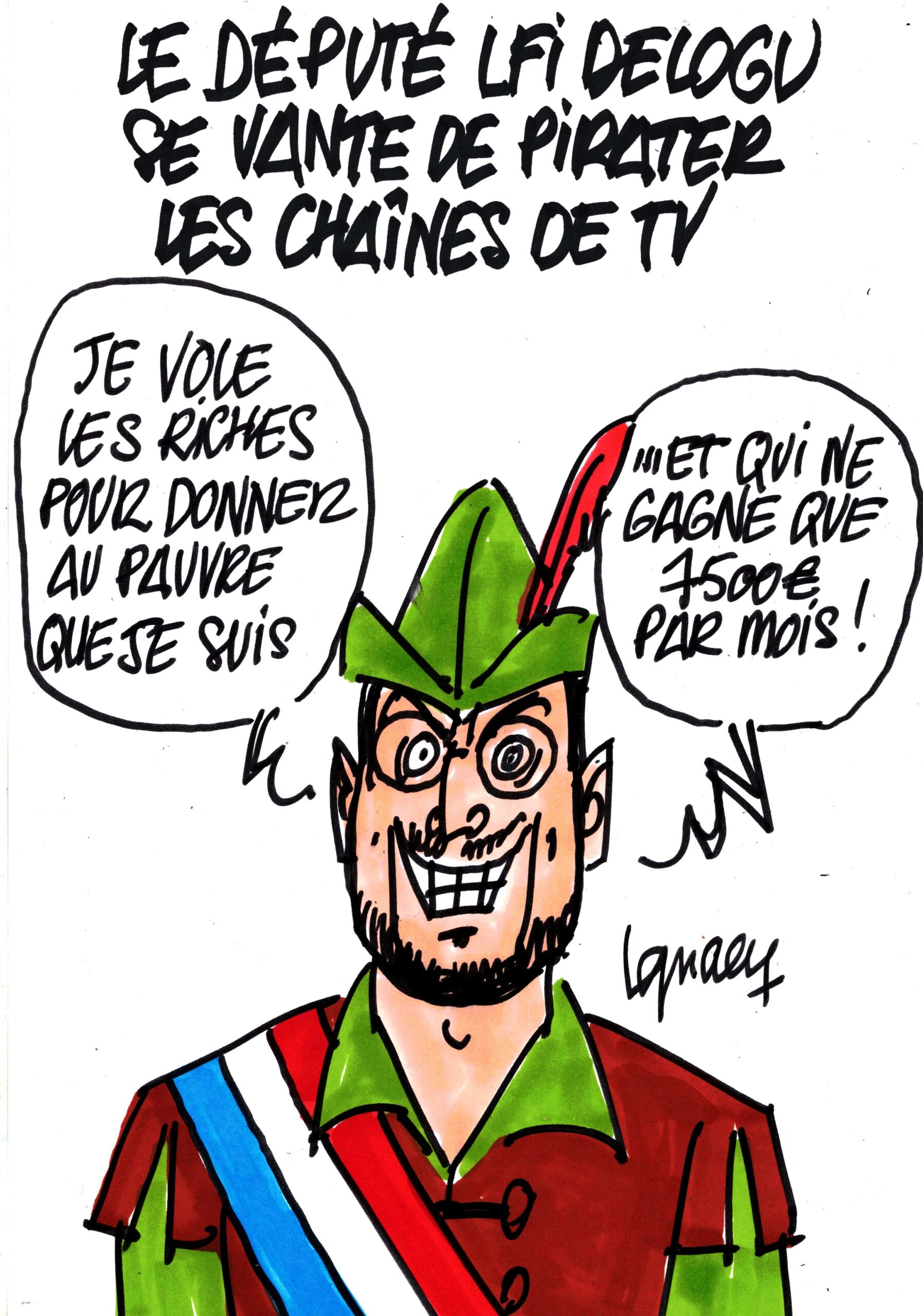 Ignace – Le LFI Delogu, fier de pirater les chaînes TV