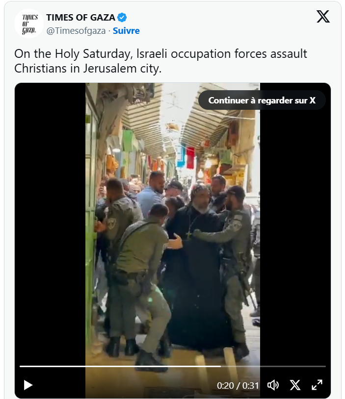 Les dirigeants chrétiens dénoncent la répression du culte à Pâques sous le régime sioniste d'Israël