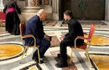 Rencontre entre Trump et Zelensky en marge des funérailles du pape François, dans l'enceinte de la basilique Sant Pierre de Rome, 26 avril 2028