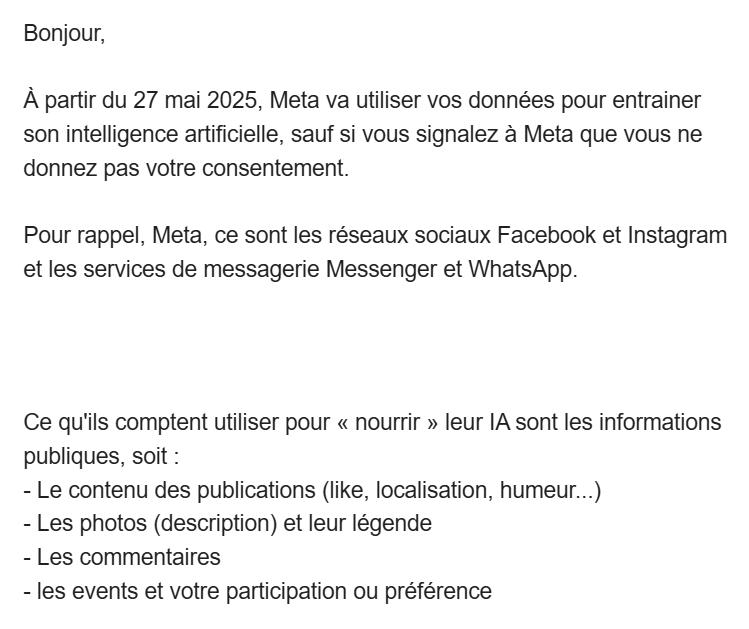 Meta veut s'emparer de vos données pour nourrir son Intelligence Artificielle