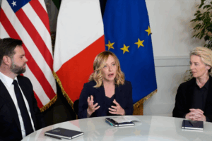 Rencontre entre Vance, Meloni et von der Leyen