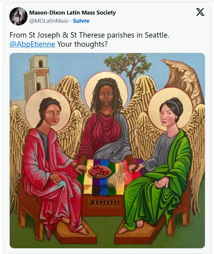 Une paroisse jésuite publie une image blasphématoire de la Trinité avec une symbolique LGBT