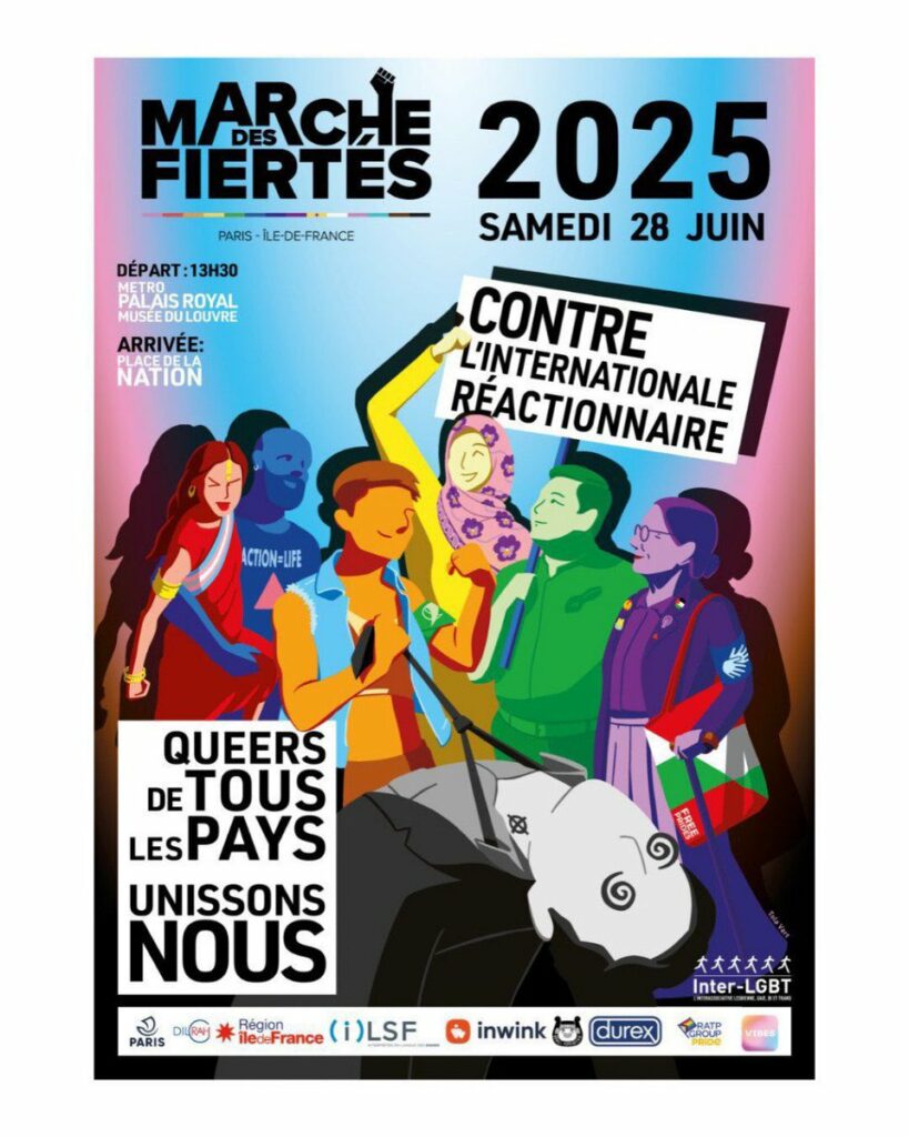 Affiche de la 'marche des fiertés' parisienne, 2025