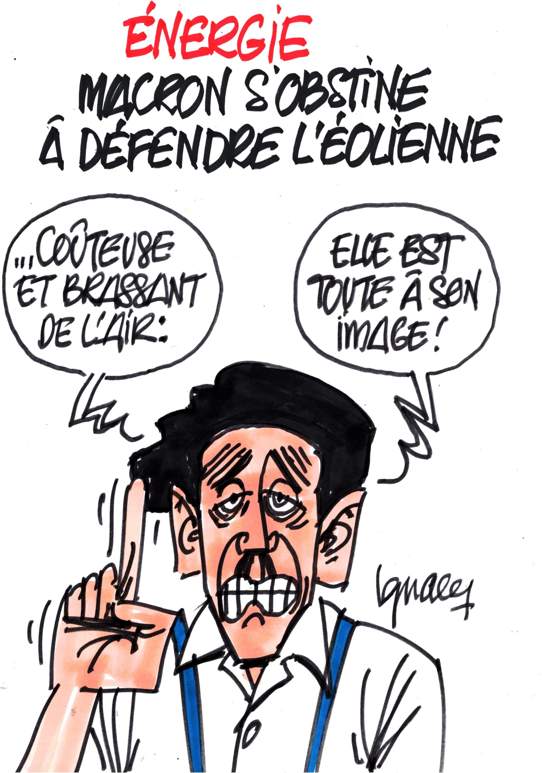 Ignace - Macron promeut toujours l'éolienne