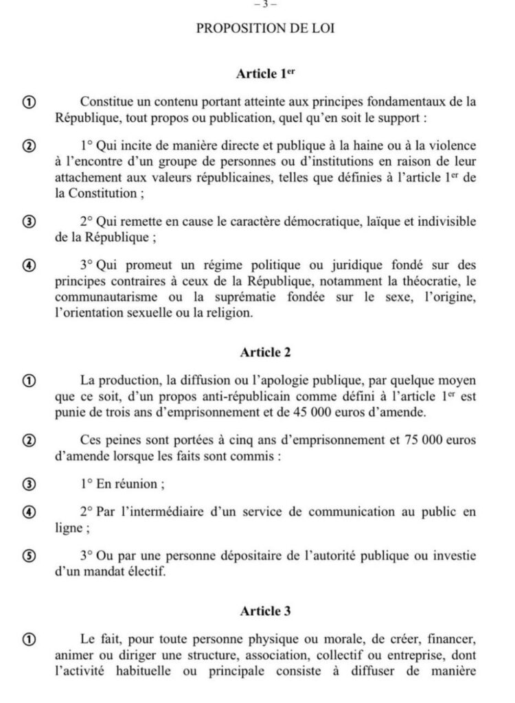 Une proposition de loi veut interdire les discours "antirépublicains"