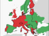 Les pays européens qui reconnaissent, au 3 août 2025, l'Etat de Palestine sont en vert.