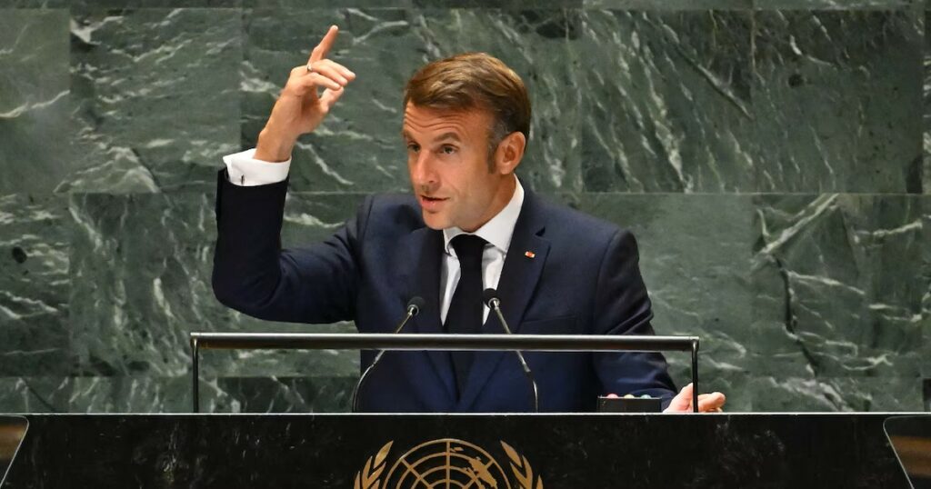 23 septembre 2025, Emmanuel Macron reconnait l'Etat de Palestine à l'ONU