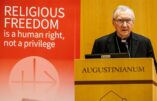 Octobre 2025 - Le cardinal Pietro Parolin, secrétaire d'État du Vatican, lors du lancement du rapport de l'Aide à l'Église en Détresse sur la liberté religieuse