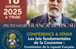 Samedi 18 octobre 2025 à Paris, conférence-dîner avec le Pr Franck BOUSCAU, organisé par l’Association Sainte Geneviève.