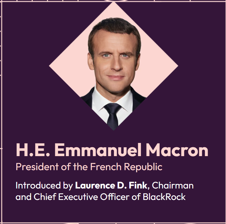 Le patron de Blackrock décerne le Prix de Citoyen du monde à Emmanuel Macron