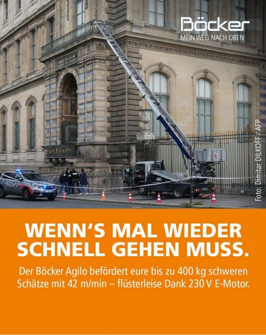 Humour allemand après le vol au Musée du Louvre