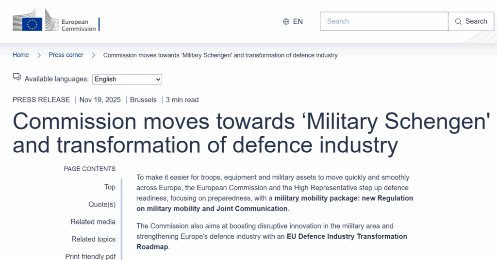 L'UE s'oriente vers un « Schengen militaire », accélérant une possible mobilisation des forces à travers l'Europe