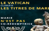 « Mater Populi Fidelis » : Marie collaboratrice du salut et non Co-rédemptrice (Cardinal Manuel Victor Fernandez, préfet du Dicastère pour la doctrine de la foi)