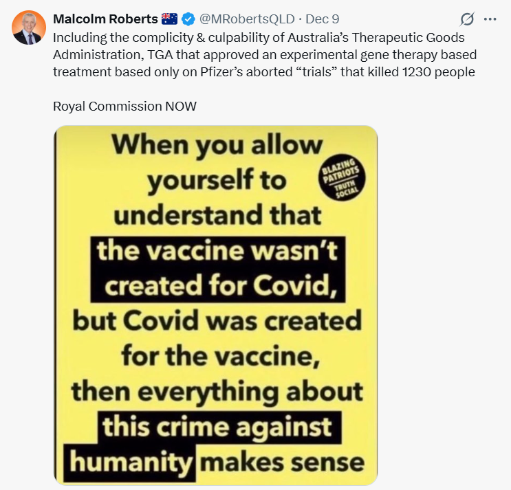 Ce sénateur australien continue de dénoncer le plan mondialiste derrière le Covid