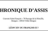 Chronique d’Assise n° 8 : Léon XIV ou François II ?