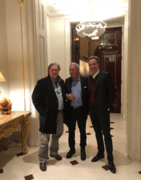 Steve Bannon, Terje Rød-Larsen et Børge Brende au domicile d'Epstein