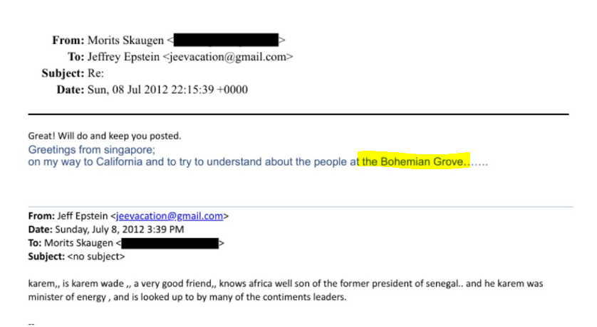 Epstein et le Bohemian Grove