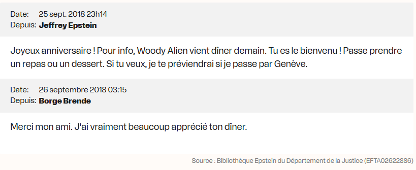 Epstein, Borge Brende et Woody Allen