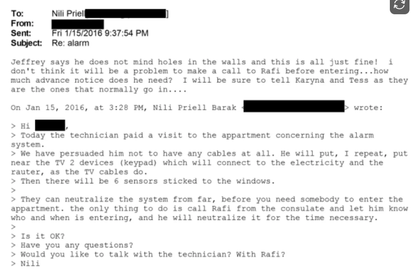 Le gouvernement israélien a fait sécuriser un appartement d'Epstein fréquemment utilisé par Ehud Barak