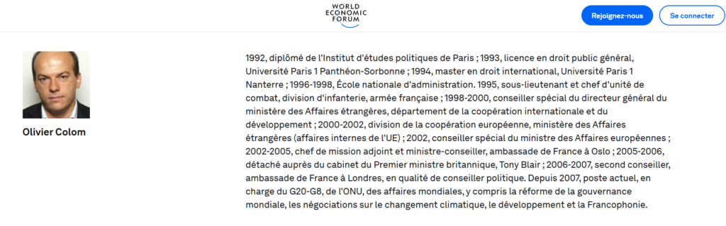 Olivier Colom au Form économique mondial de Davos