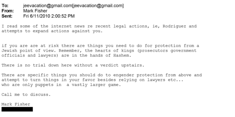 Epstein et Mark Fisher dissertaient sur la supériorité de l'âme juive