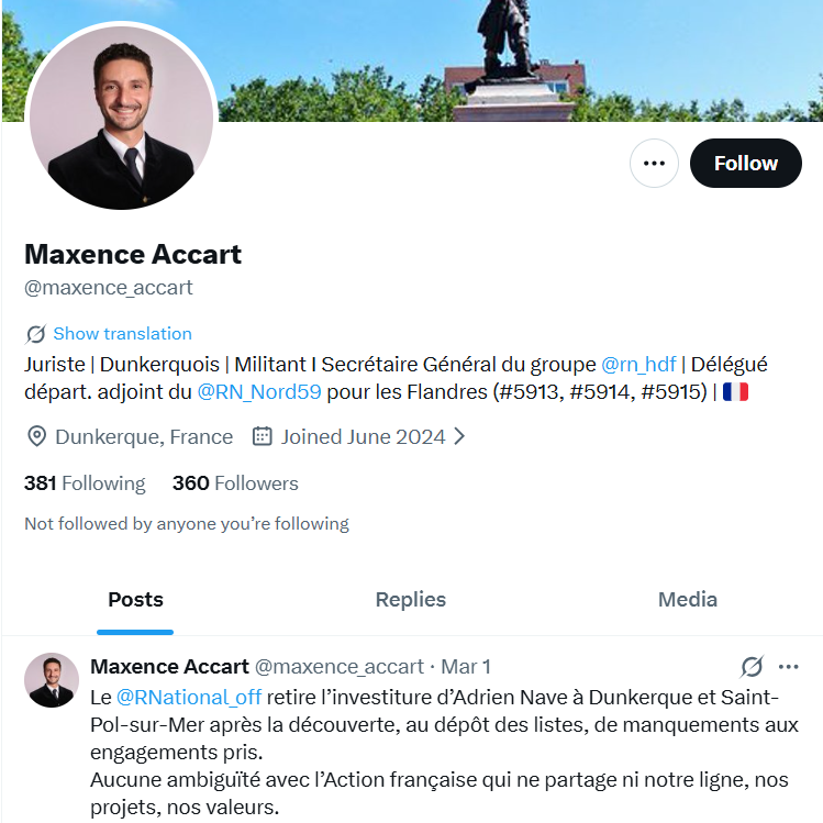 Le Rassemblement National condamne l'Action française