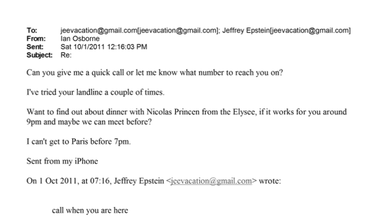 Epstein à l'Elysée