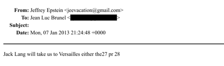 La ministre de la Culture a reçu Epstein pour une visite privée de Versailles