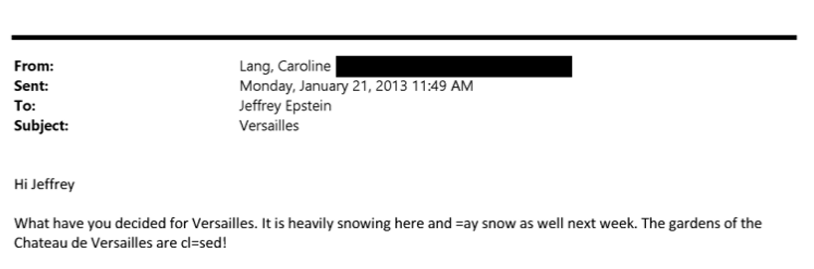 La ministre de la Culture a reçu Epstein pour une visite privée de Versailles