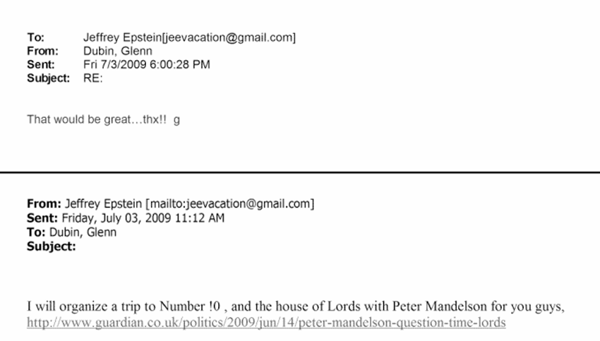 Epstein avait obtenu pour sa "filleule" une visite de Buckingham Palace et du 10 Downing Street