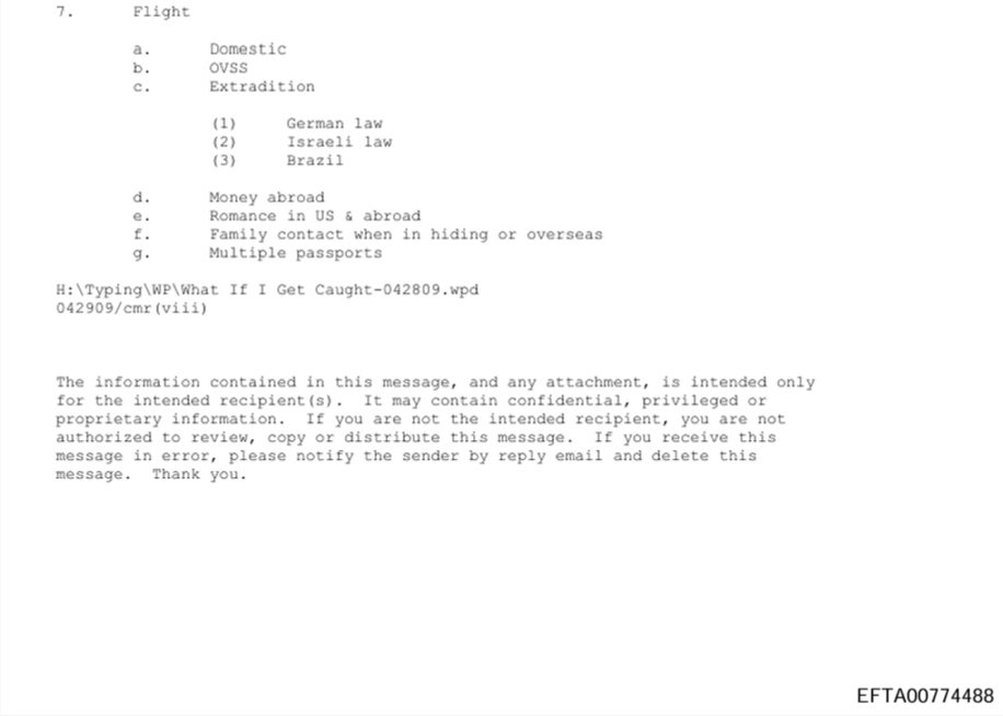 Les conseils du Dr Jarecki à Epstein pour échapper à la justice