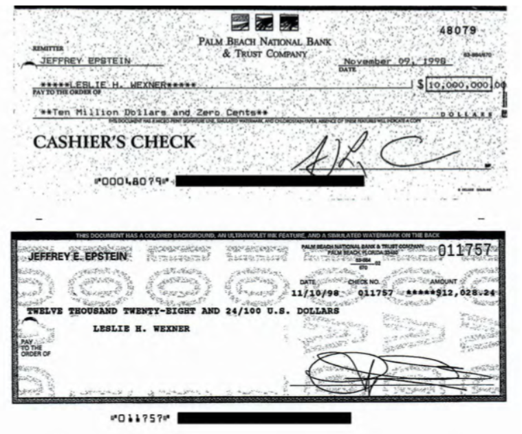 Epstein a reçu 200 millions de dollars de Leslie Wexner