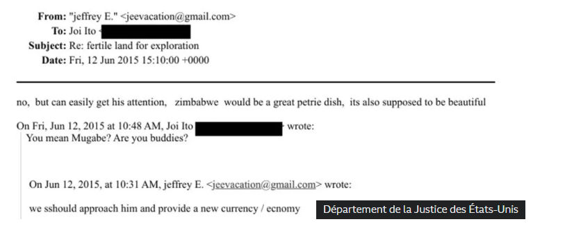 Les spéculations d'Epstein au Zimbabwe et en Afrique du Sud