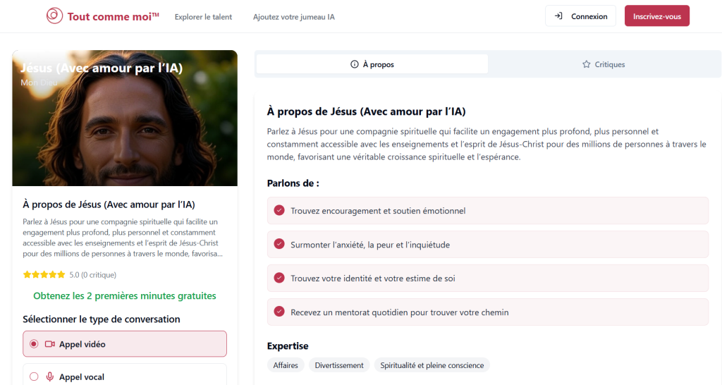 Une société américaine cupide propose de converser avec Jésus IA