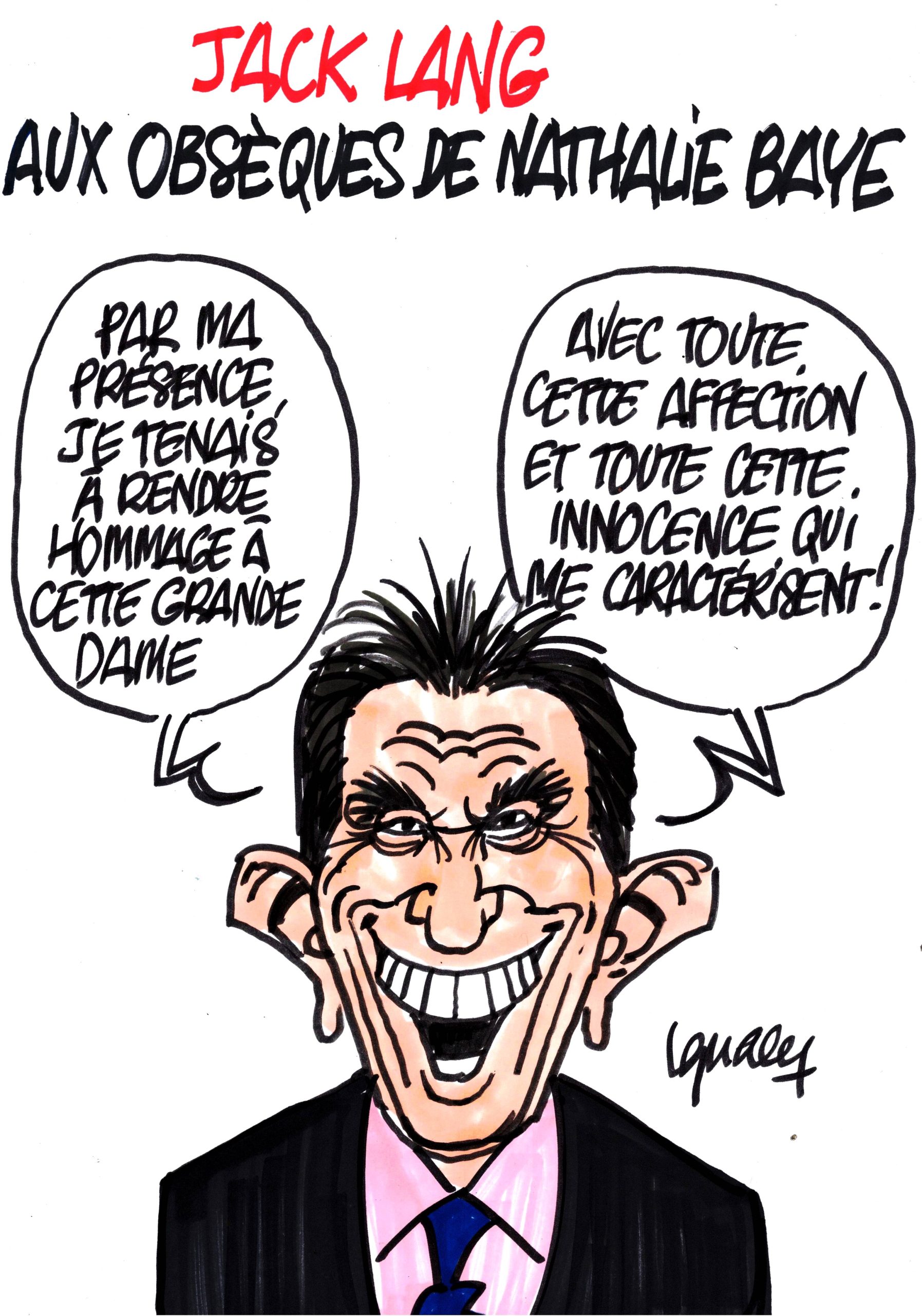 Ignace - Jack Lang aux obsèques de Nathalie Baye