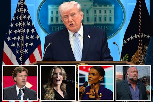 Guerre entre Donald Trump et les 4 influenceurs MAGA, Tucker Carlson, Megyn Kelly, Candace Owens et Alex Jones