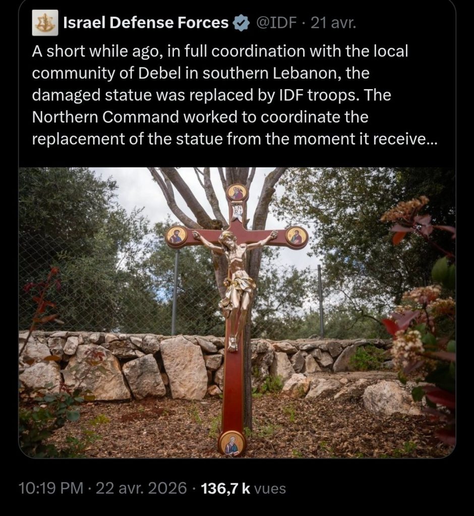 Antichristianisme israélien -Tsahal ment