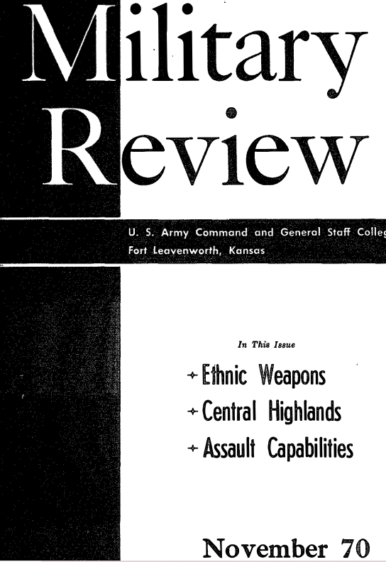 Des armes raciales déjà évoquées en 1970 dans la plus prestigieuse revue de l'US Army