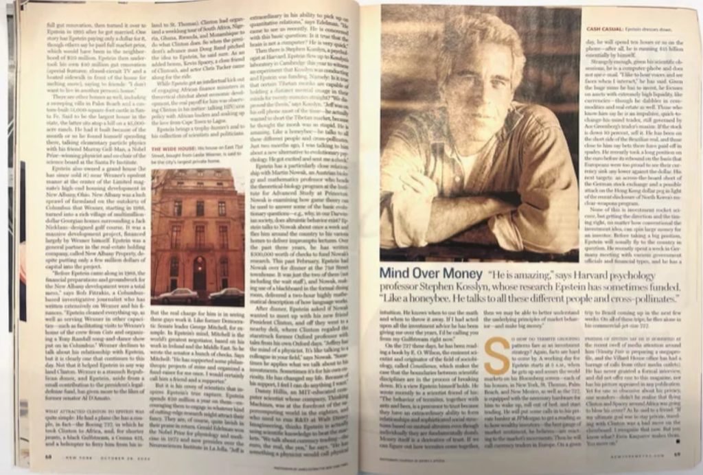 Comment la presse voyait Epstein en 2002