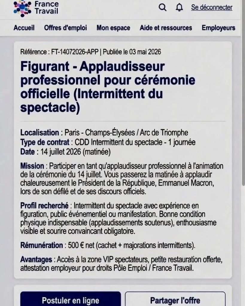 L'Elysée embauche des applaudisseurs professionnels pour le 14 juillet