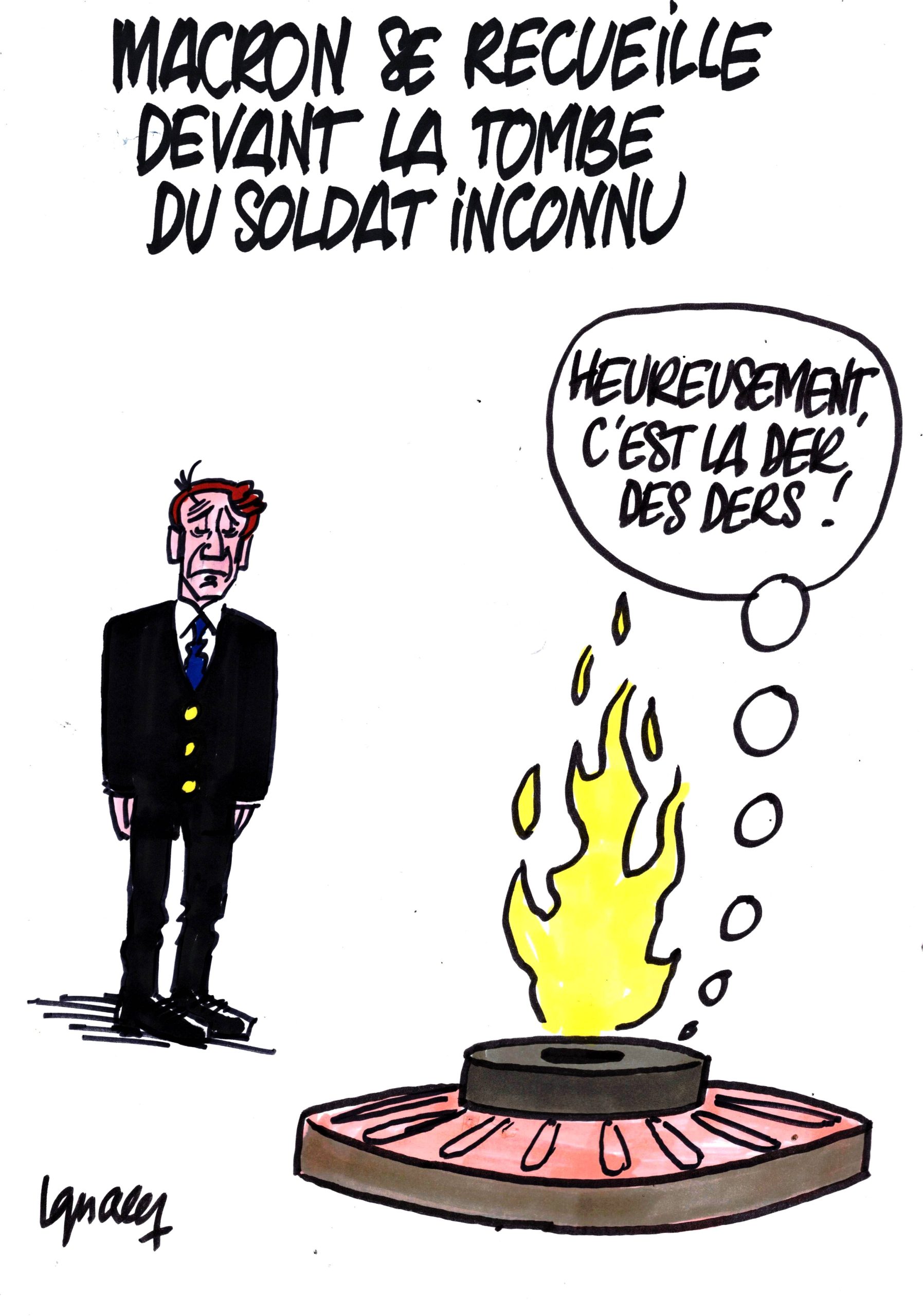 Ignace - Macron se recueille devant la tombe du soldat inconnu