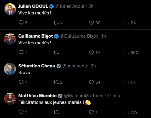 Elus RN soutenant le mariage homo