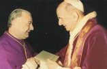 L’archevêque Annibale Bugnini, figure centrale de la nouvelle messe de Paul VI (ici avec Paul VI)