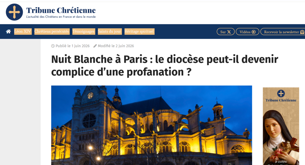 Nuit Blanche dans des églises ? Lettre type à envoyer à Mgr Ulrich