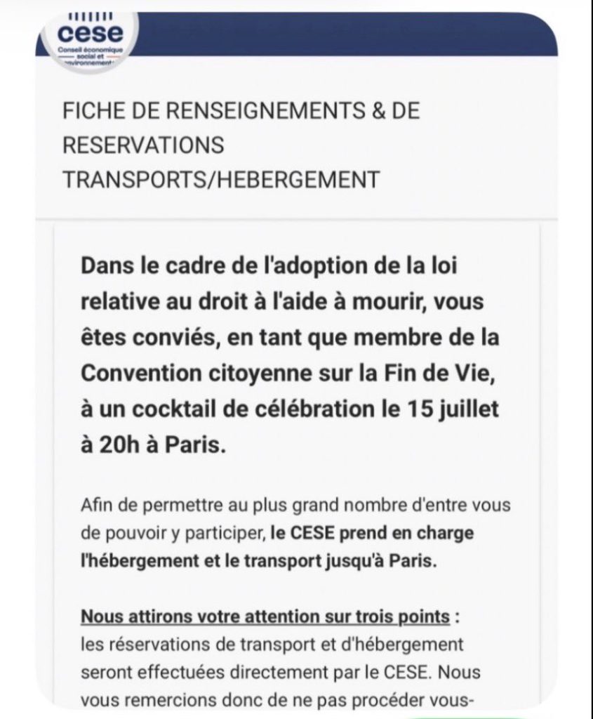 Une réception déjà planifiée pour "fêter" la loi légalisant l'euthanasie