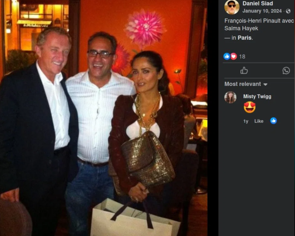 Daniel Amar Siad, François-Henri Pinault et Salma Hayek